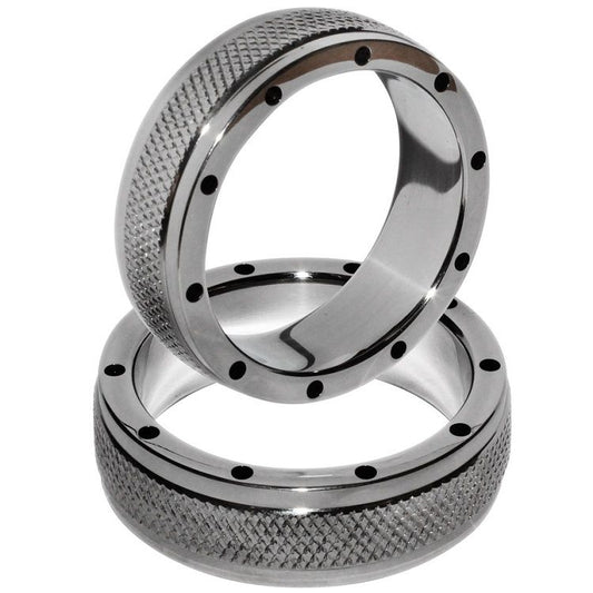 Metal Hard 45mm metal ring for penis and testicles, featuring a sleek, shiny design for enhanced comfort and support.