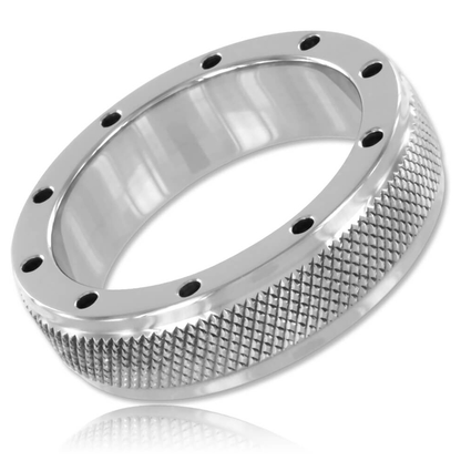 Metal Hard 45mm metal ring for penis and testicles, showcasing sleek design and sturdy construction.