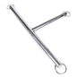 Metal Hard submission cuffs with a sleek metal finish, showcasing a sturdy design for restraint and control.