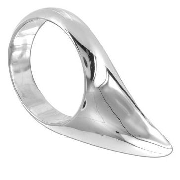 Metal Hard cock teardrop 55mm, showcasing the sleek metallic design and smooth finish for enhanced pleasure.