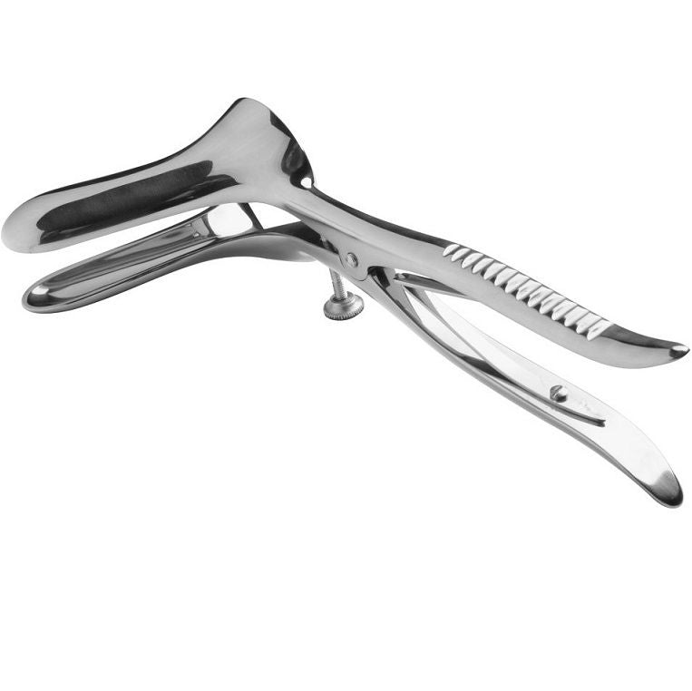 Double-ended metal anal speculum by Metal Hard with sleek design and smooth finish for comfortable use.