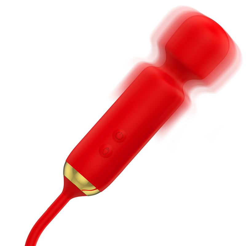 MIA Toscana double pleasure wand with a vibrating huevo for enhanced intimacy, shown with the product in a sleek design.