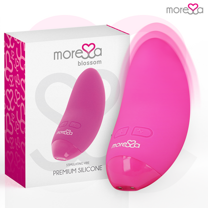 Masajeador personal MORESSA Blossom de color rosa, con diseño ergonómico y funciones de masaje facial y corporal.
