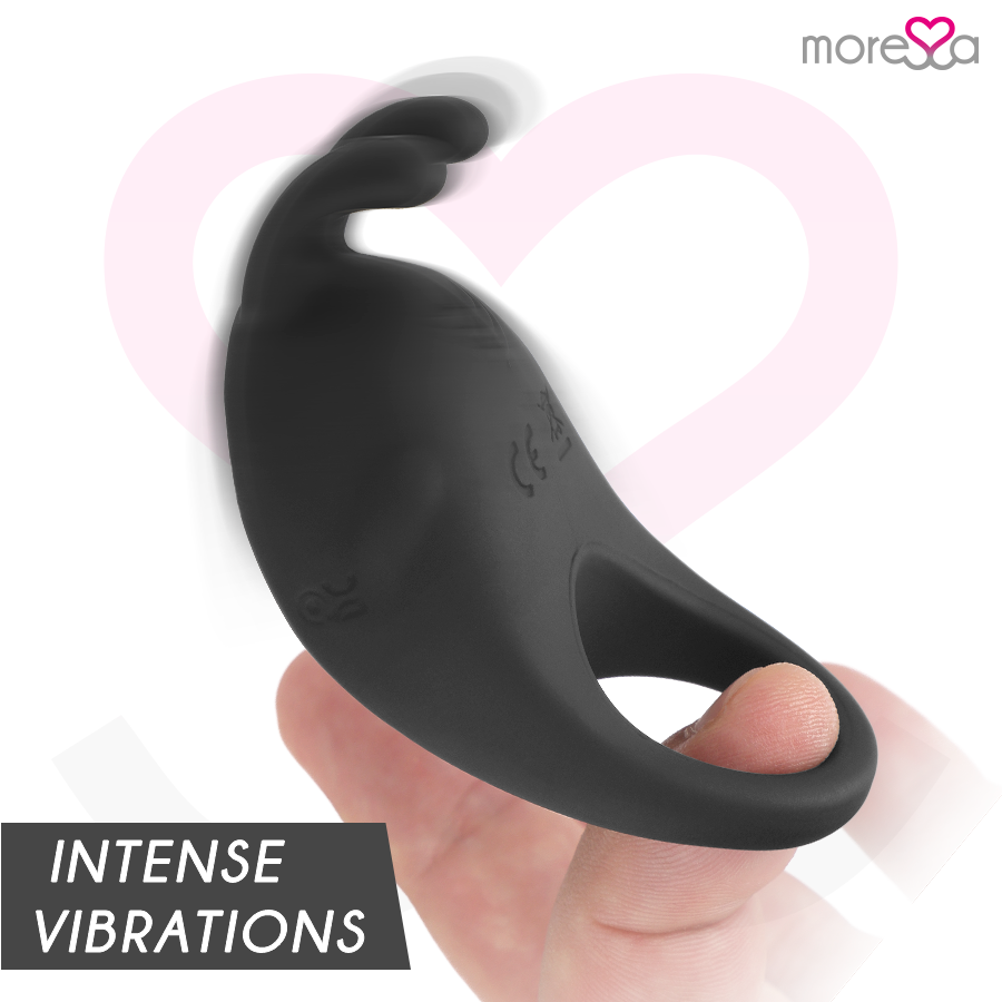 MORESSA Brad Premium Black Rechargeable Silicone product on a clean background, showcasing its sleek design and texture.