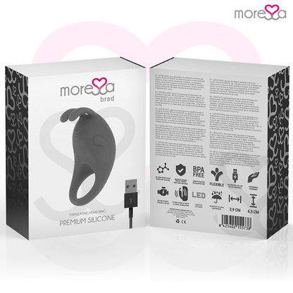 MORESSA Brad Premium Silicone Rechargeable in black, showcasing sleek design and modern features.