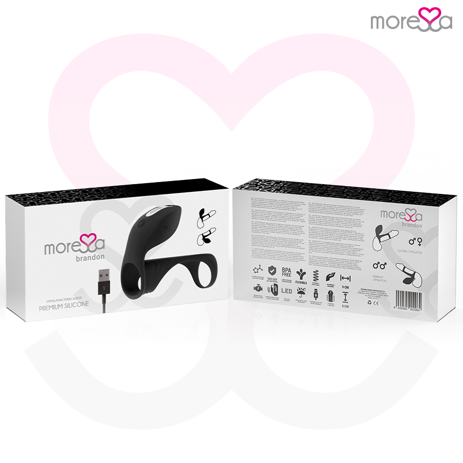 MORESSA - BRANDON POTENTE ANILLO VIBRADOR CON FUNDA DE ENGROSAMIENTO MASCULINO