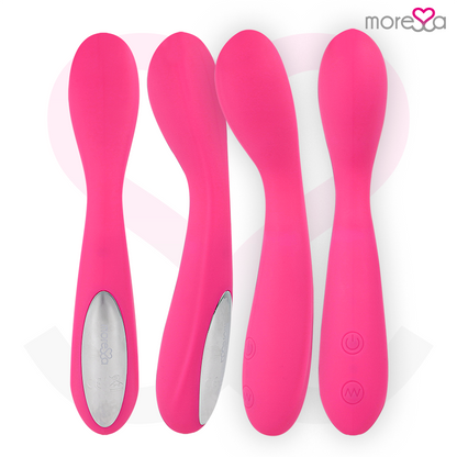Masajeador duo MORESSA Druso con punto G y suero pélvico de silicona recargable, diseño ergonómico y suave para uso íntimo.