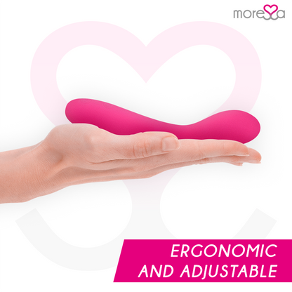 Masajeador duo Druso de MORESSA con punto G y suero pélvico de silicona recargable, diseño elegante y funcional.