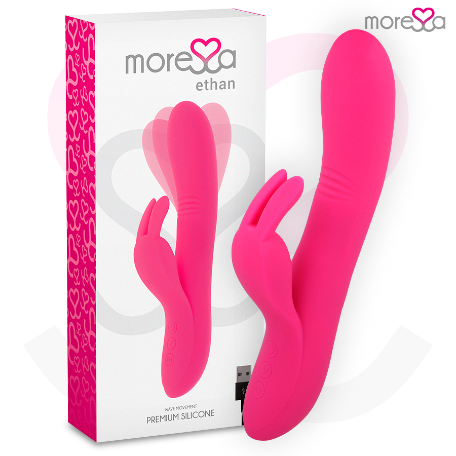 MORESSA Ethan wave effect rechargeable silicone vibrator with powerful vibration, premium design, and sleek finish.