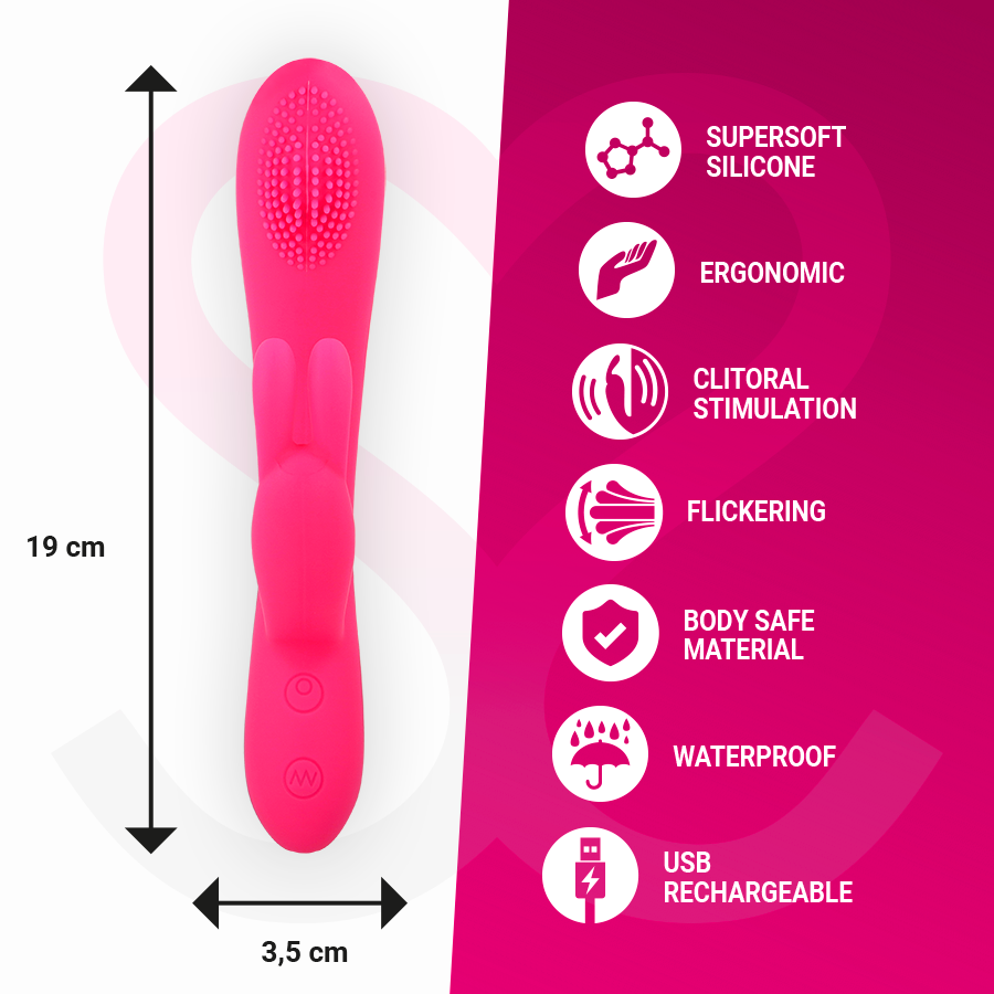 Vibrador recargable MORESSA GINO TICKLING vaginal de silicona premium, diseño ergonómico y suaves detalles para placer íntimo.