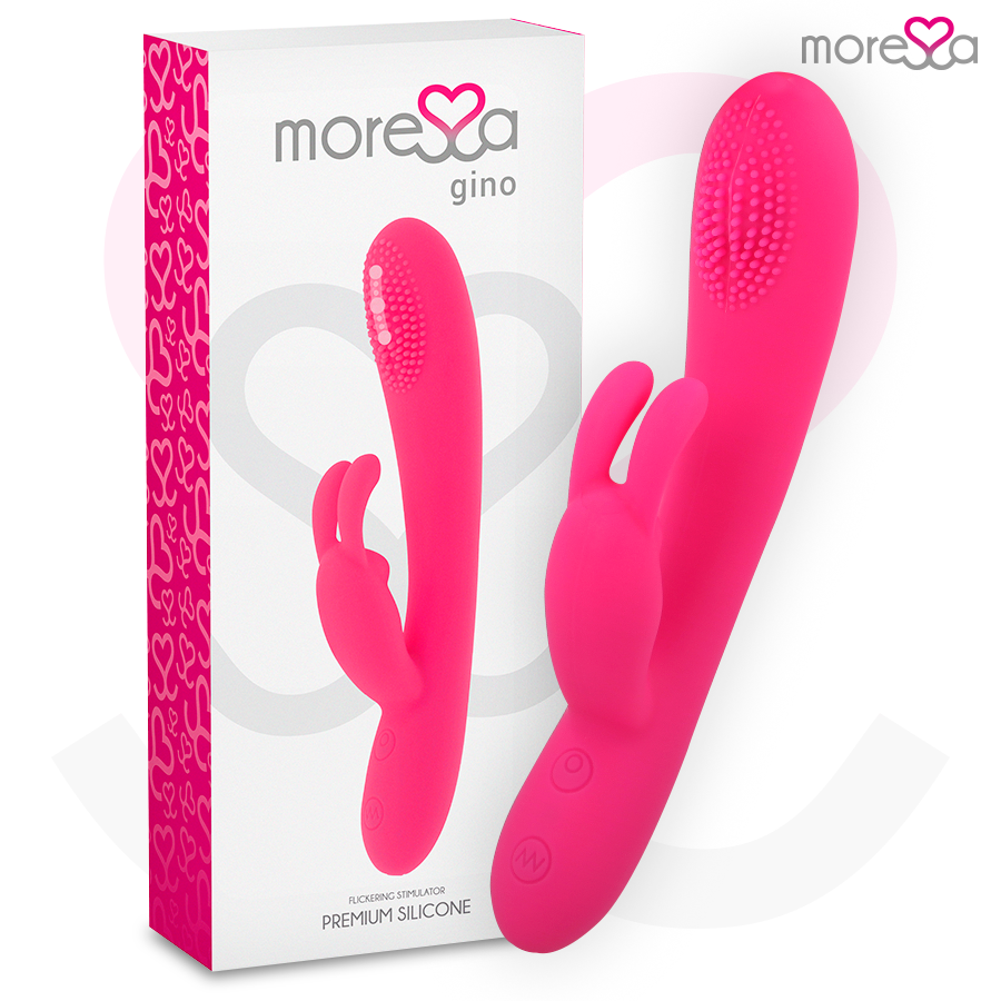 Dispositivo vibrador recargable MORESSA GINO, de silicona premium, diseñado para estimulación vaginal y placer.