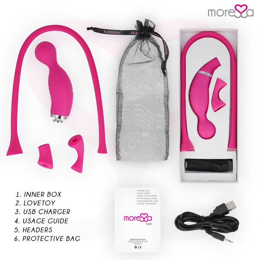 MORESSA - KIRK DUO SUCCIONADOR + MASSATGE MULTI PRESTACIONS PREMIUM SILICONE RECARREGABLE