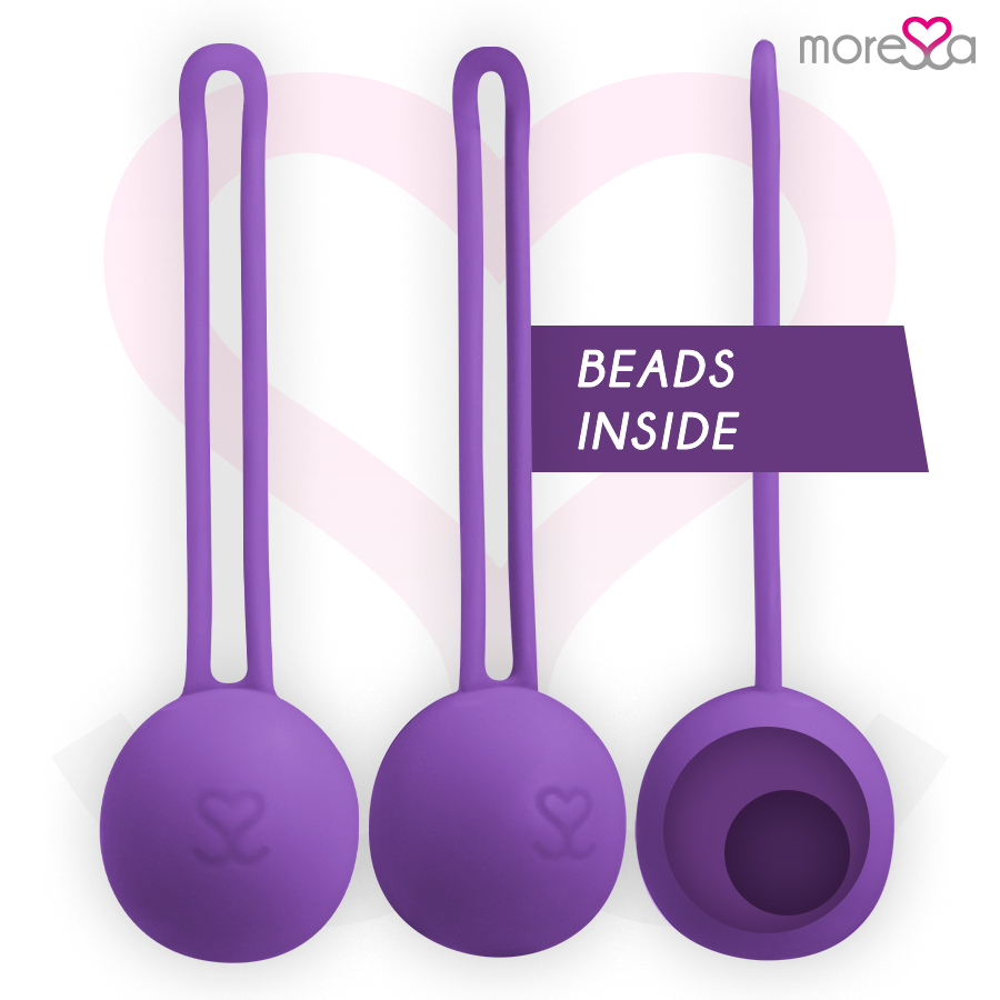 Vibrador de silicona lila MORESSA Osian One para entrenamiento del suelo pélvico, 51g, diseño ergonómico y suave al tacto.