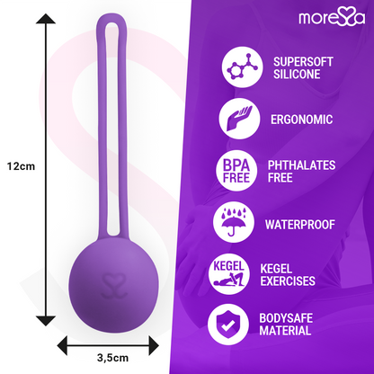 Entrenamiento suelo pélvico MORESSA Osian One de silicona lila, peso de 51 gramos, diseñado para ejercicios de fortalecimiento.