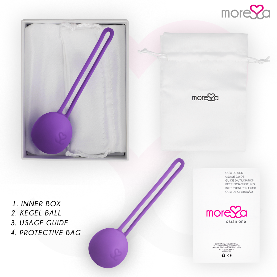 Másssa Osian One entrenamiento suelo pélvico de silicona lila, 51g, con diseño ergonómico y material premium.