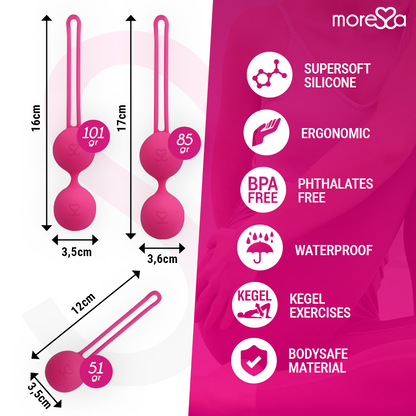 MORESSA - OSIAN SET PREMIUM SILICONA ROSA (Osian One - 51 g | Osian Two - 101 g | Osian Three 85 g)