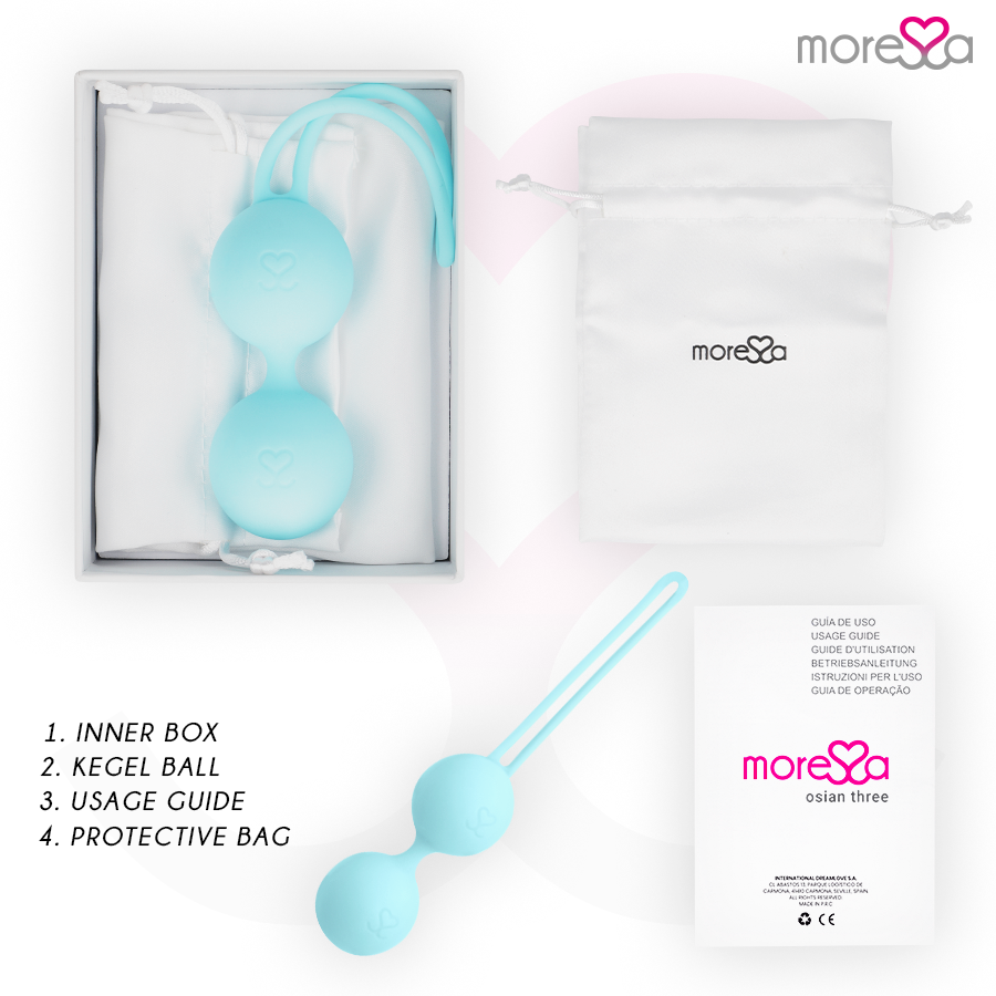 MORESSA - OSIAN THREE ENTRENAMENT SÒL PÈLVIC 85 gr PREMIUM SILICONA TURQUESA