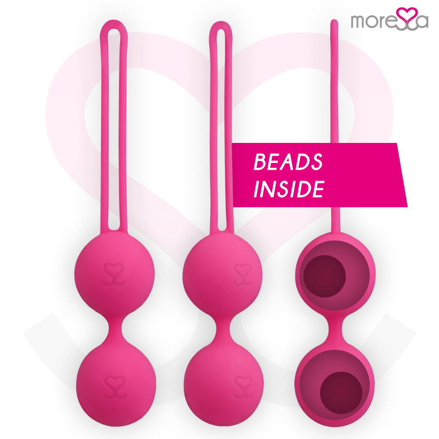 MORESSA Osian Two pelvic floor training device in pink premium silicone, 101g, designed for pelvic health exercises.