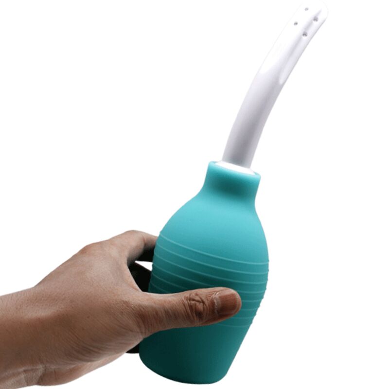 Pelota anal de goma azul de la marca MR PLAY, diseñada para uso íntimo y relajación, con forma ergonómica y flexible.