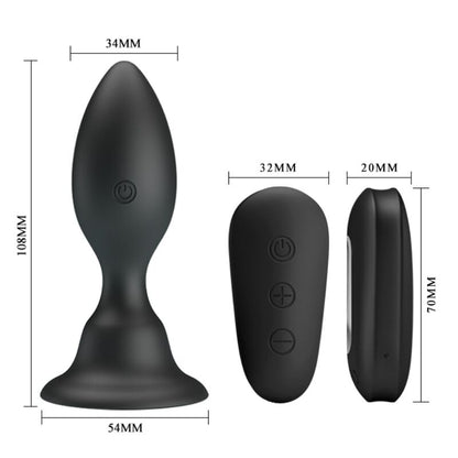 MR PLAY - VIBRATING ANAL PLUG BLACK REMOTE CONTROL