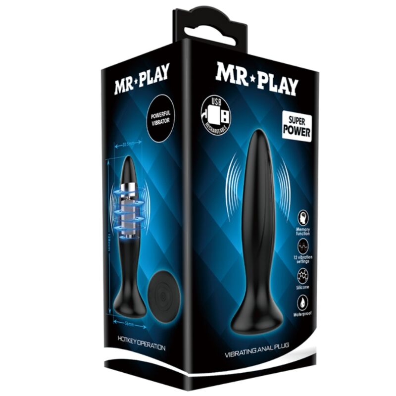 MR PLAY - PLUG ANAL VIBRADOR NEGRE RECARREGABLE
