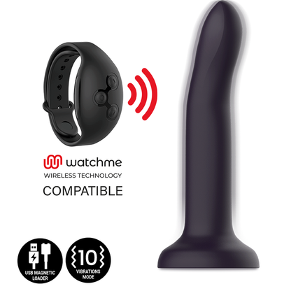Vibrador MYTHOLOGY DUMAN MYSTIC DILDO S, compatible con tecnología inalámbrica WatchMe, en color negro, con diseño ergonómico.