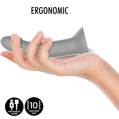 Dildo Mythology Rune Majestic S de Mythology Fantasy Dildo, vibrador compatible con tecnología inalámbrica WatchMe, en color negro.