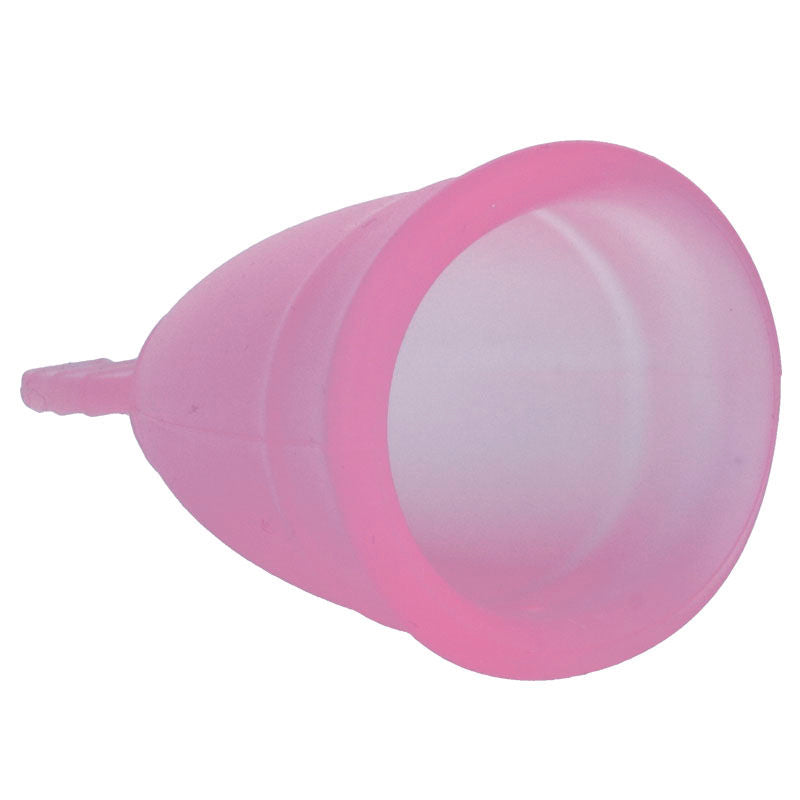 Copa menstrual rosa NINA KIKÍ, talla L, con silicona suave y diseño ergonómico para comodidad y protección femenina.