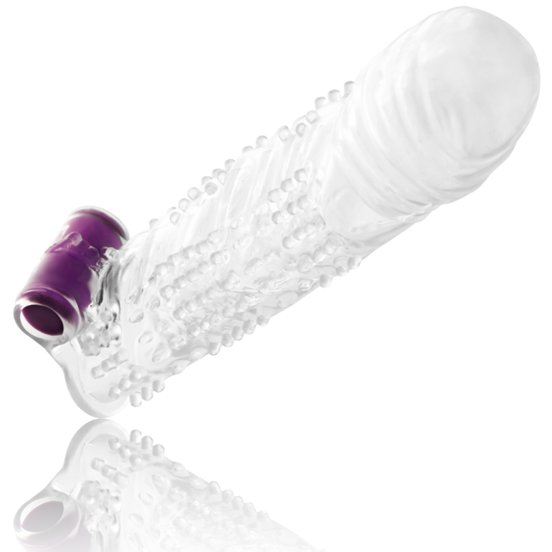 Funda para pene de textura con bala vibradora de la marca OHMAMA, diseñada para mayor placer y estimulación.