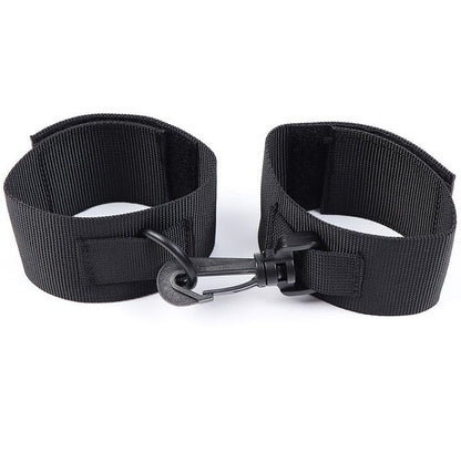 OHMAMA FETISH nylon wrist cuffs for bondage, featuring adjustable straps and secure fastening, ideal for BDSM role play.