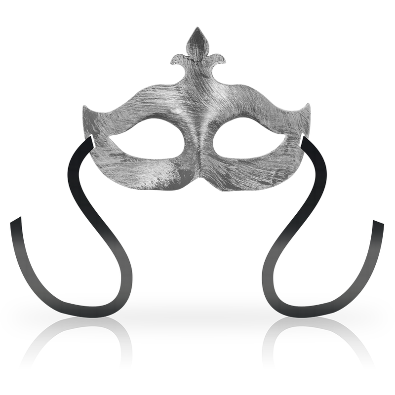 Antifaz de noche OHMAMA MASKS con diseño de flor de lis en color plateado, ideal para dormir y descansar cómodamente.