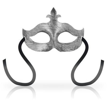 Antifaz de noche OHMAMA MASKS con diseño de flor de lis en color plateado, ideal para dormir y descansar cómodamente.