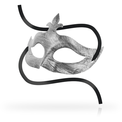 Antifaz OHMAMA MASKS con diseño de flor de lis en color plata, máscara para dormir elegante y cómoda.