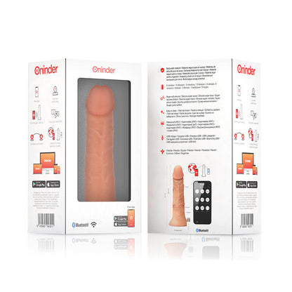 Dildo vibrador grande ONINDER Bogotá, 22 cm, 9 velocidades, acabado natural, con control remoto y aplicación gratuita.