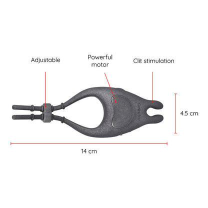 Anillo vibrador ajustable y multiposición de la marca ONINDER, con control a través de la app gratuita, en color negro.