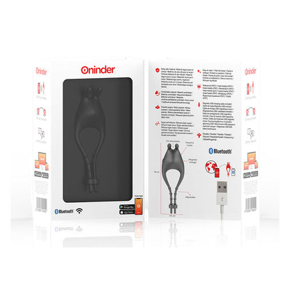 Anillo vibrador ajustable y multiposición de la marca ONINDER, con control a través de la aplicación gratuita, en colores variados.