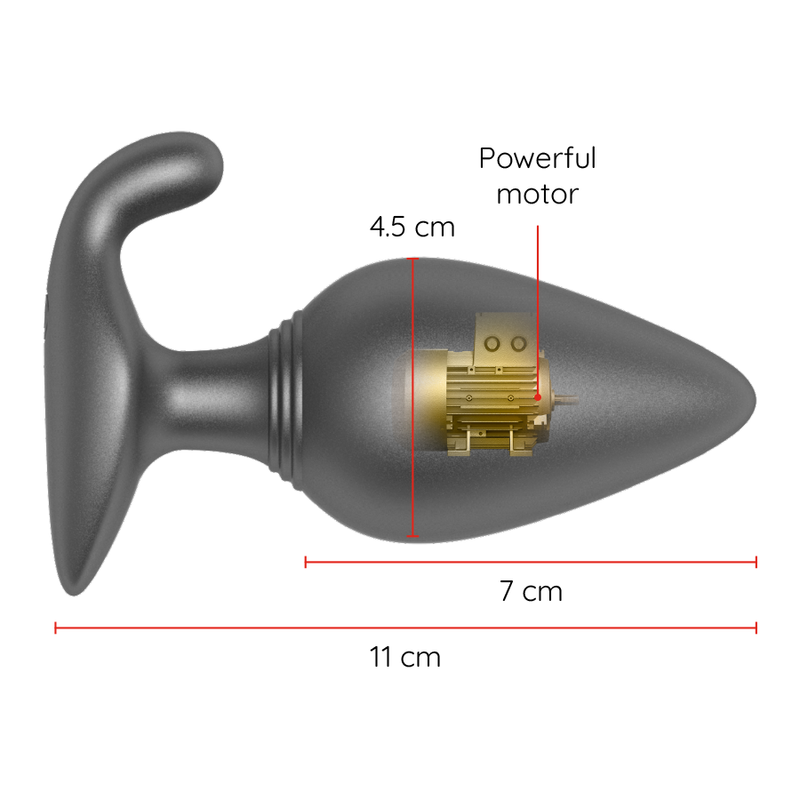 Black ONINDER Rio Plug Anal Vibrator with app control, shown with textured surface and compact design for intimate use.
