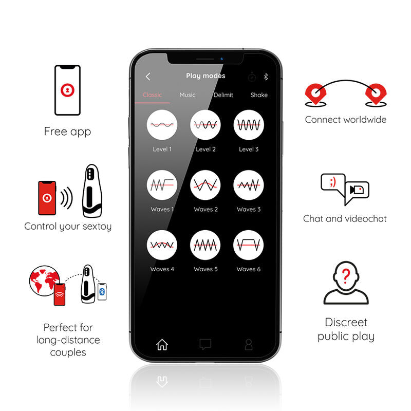 Masturbador masculino ONINDER Seoul con compresión y vibración, con control mediante app gratuita, diseñado para uso personal.