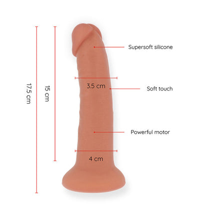 Figura pequeña de ONINDER con diseño de Bogotá cyber, vibración de 17.5 cm y 4 cm, con aplicación gratuita incluida.