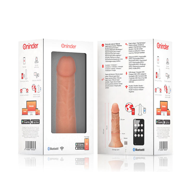 Figura de ONINDER de tamaño pequeño con diseño de cyberrealismo, vibración y dimensiones de 17.5 cm por 4 cm.