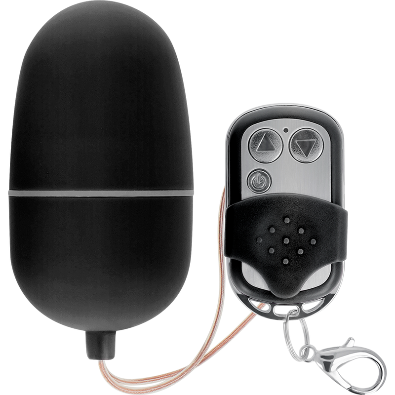 Huevo vibrador negro con control remoto de la marca ONLINE, diseño compacto y discreto para placer personal.