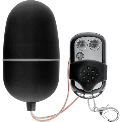 Huevo vibrador negro con control remoto de la marca ONLINE, diseño compacto y discreto para placer personal.