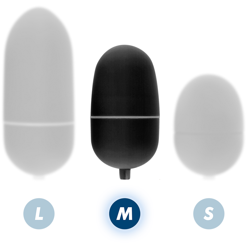 Huevo vibrador negro con control remoto ONLINE, tamaño mediano, diseñado para placer íntimo y fácil de usar.