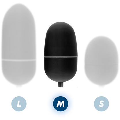 Huevo vibrador negro con control remoto ONLINE, tamaño mediano, diseñado para placer íntimo y fácil de usar.