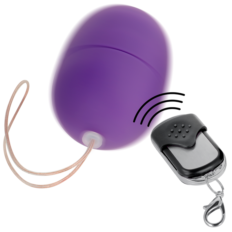 Huevo vibrador control remoto ONLINE de color lila, con diseño compacto y funciones ajustables para placer personal.