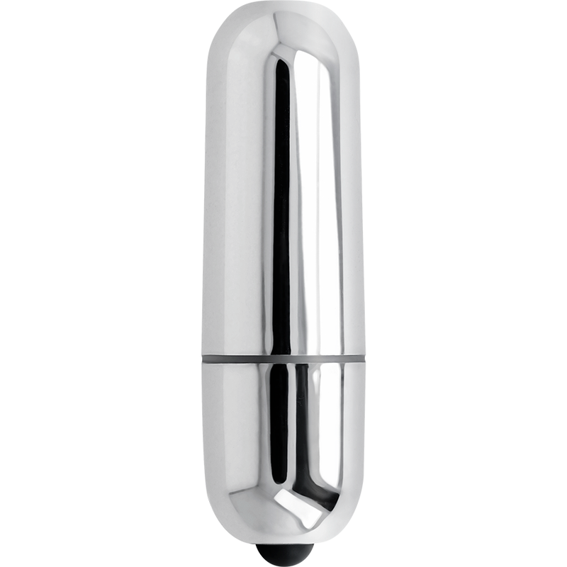 Mini bala vibradora plateada ONLINE, pequeña y discreta, diseñada para estimulación íntima con acabado plateado brillante.