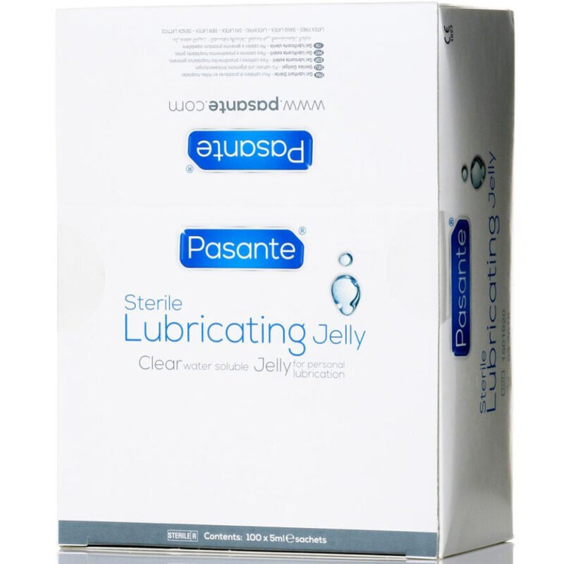 Gel lubricante estéril en monodosis de 5 ml de la marca PASANTE, envase individual visible en la imagen.