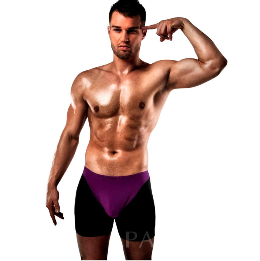 PASSION MEN erotic lingerie featuring LILA/NEGRO boxer design in size S/M with intricate detailing and soft fabric.