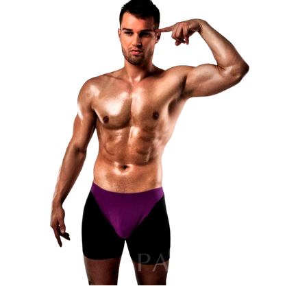 PASSION MEN erotic lingerie featuring LILA/NEGRO boxer design in size S/M with intricate detailing and soft fabric.
