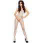 White erotic bodystocking catsuit from Passion Woman, featuring a form-fitting design and intricate details.